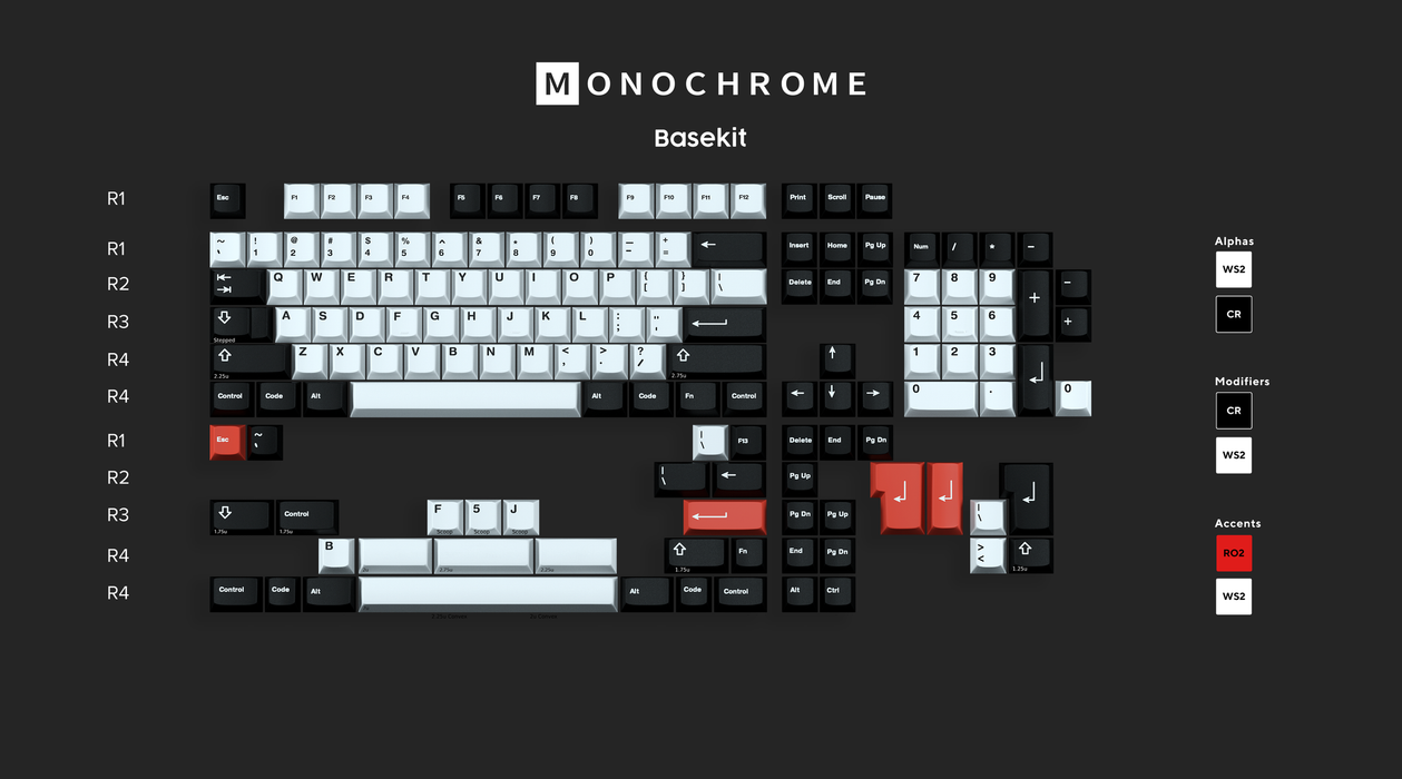 GMK Monochrome R2 Keycap Set