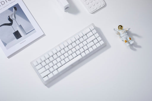 Whtie Ceramic Keycap Set on 65% Keyboard