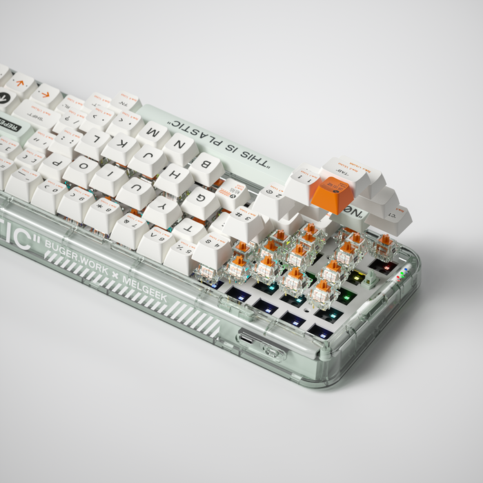MelGeek Mojo68 Plastic See-through Mechanical Keyboard