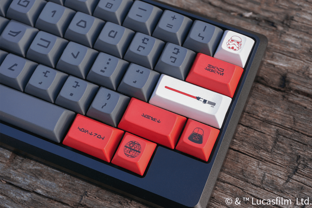 Close Up of Official Licensed Star Wars Galactic Empire Keycap Set