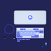 Flat Lay of Discord Light Theme Bluetooth Mechanical Keyboard with Carrying Case and USB-C Cable