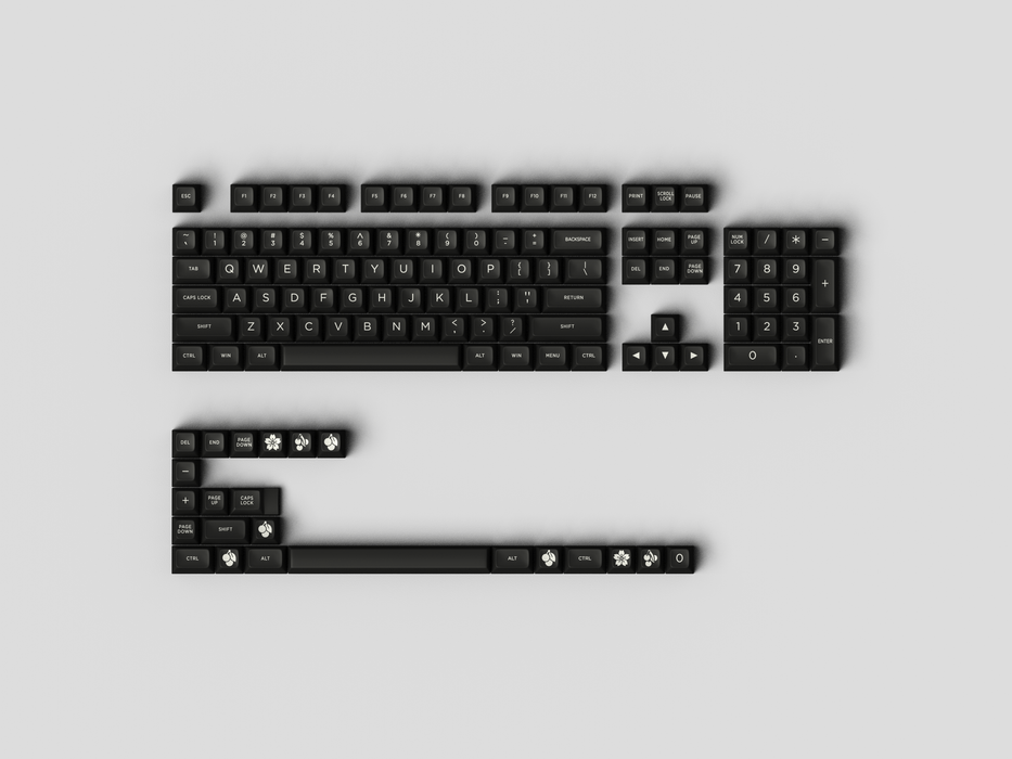 Maxkey SA White & Black Doubleshot Keycaps