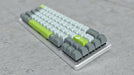 Artistic Shot of Maxkey Lime Keycap Set on a WhiteFox