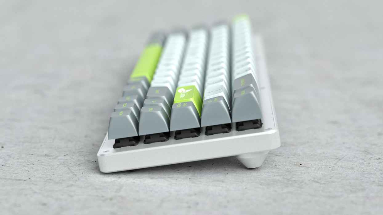 Maxkey Lime Keycap on a WhiteFox Mechanical Keyboard Side Profile