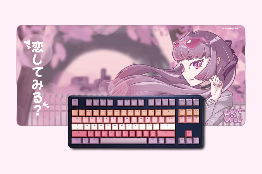 Taihao Love In Paris Pink Mechanical keyboard Mousepad Deskmat 900 400 –  KPrepublic