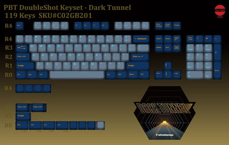 Tai-Hao Dark Tunnel PBT Keycap Set