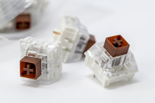 Close Up of Kaihl Box Brown Mechanical Switches Manufactured by Kaihua