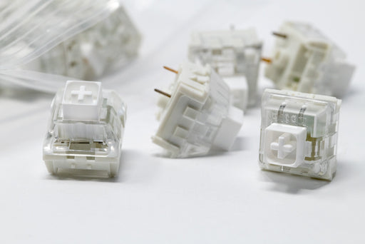 Close Up of Kaihl Box White Mechanical Switches Manufactured by Kaihua