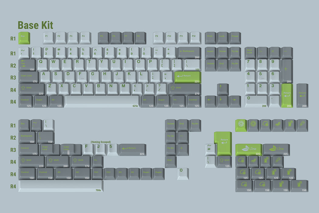 Full Keycaps Included with GMK Lime Mechanical Keyboard Keycap Set