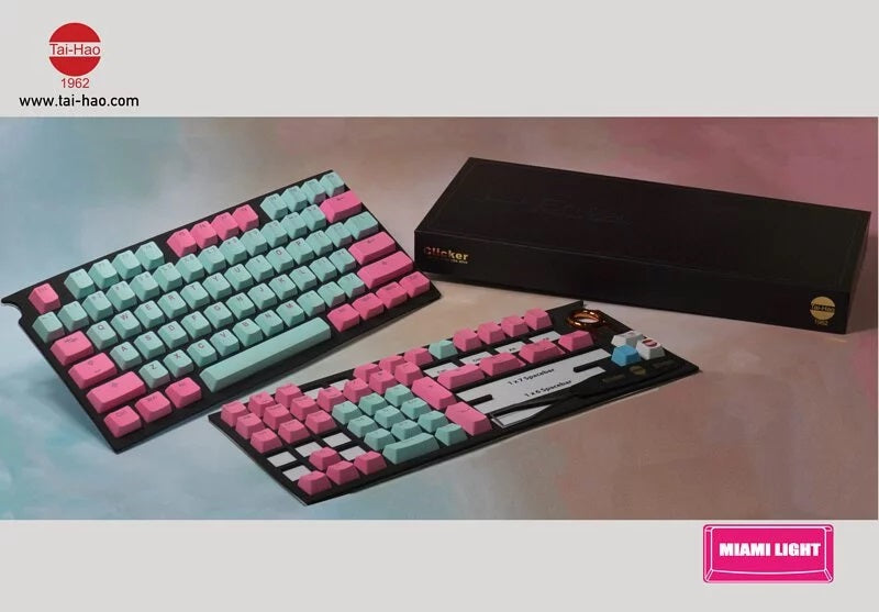 Tai-Hao Miami PBT Shine-Through Keycap set