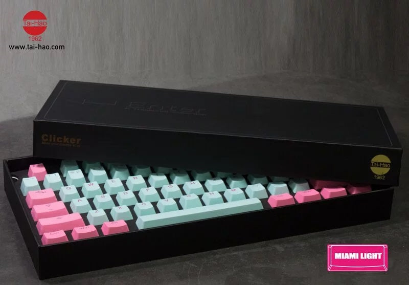 Tai-Hao Miami PBT Shine-Through Keycap set