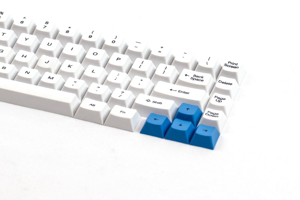 A closeup shot of the WhiteFox Keycap Set